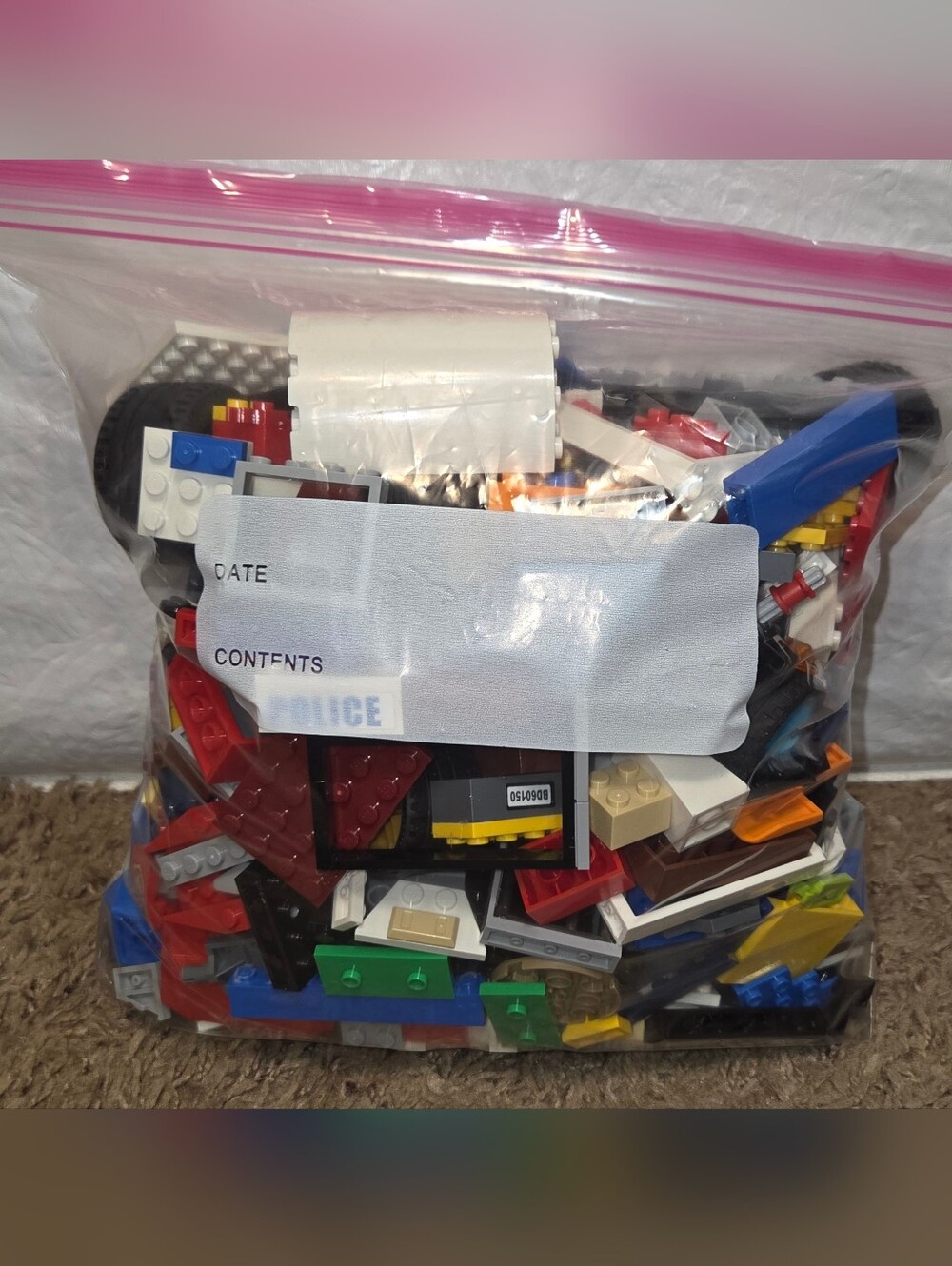 Legos Random Mixed Gallon Size Bag - Red, Blue, White, Black, Green, Tan